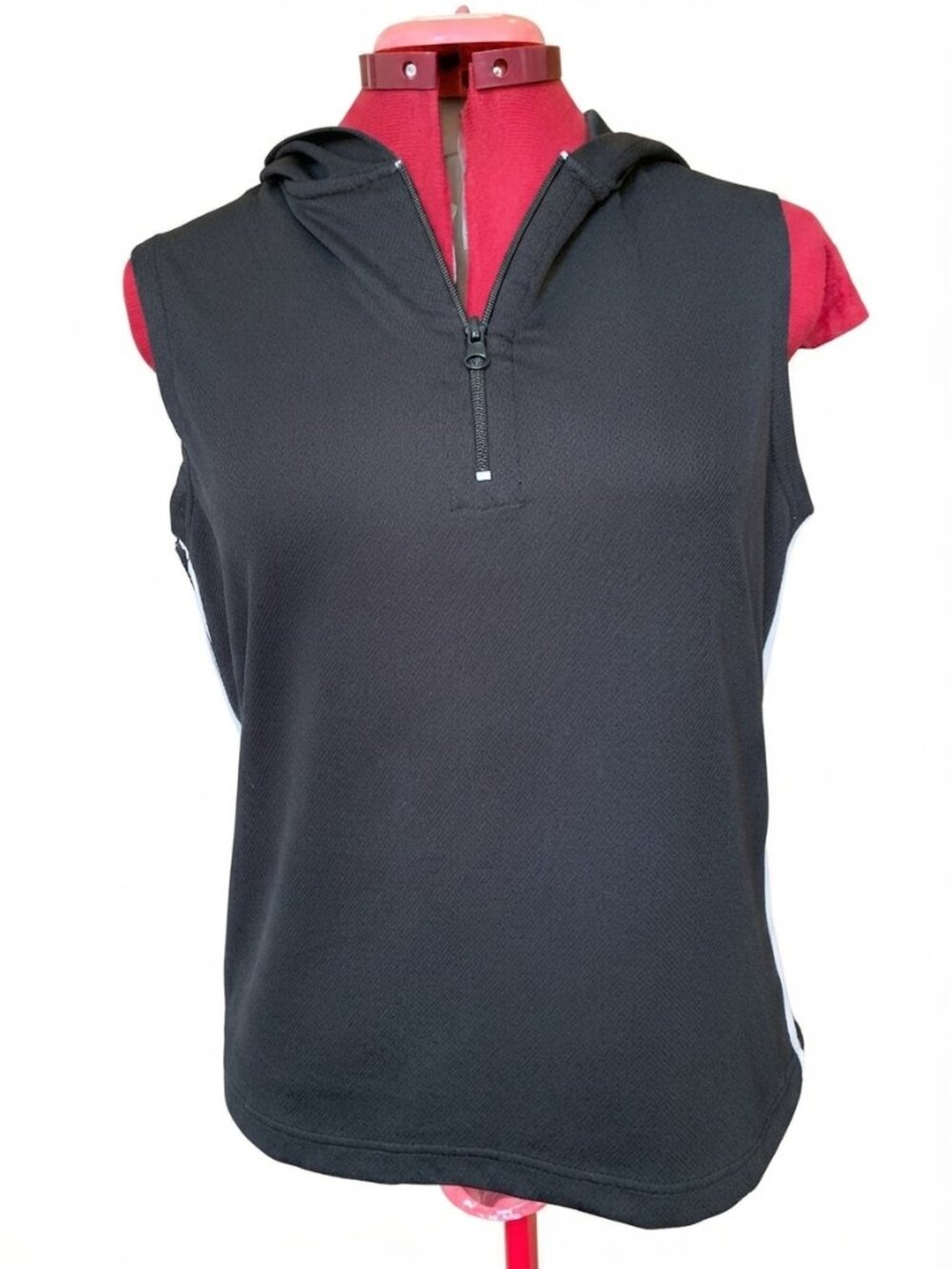 LEE COMPAGNY - Vintage  Sleeveless Quarter-Zip Hooded Top – Size Large
